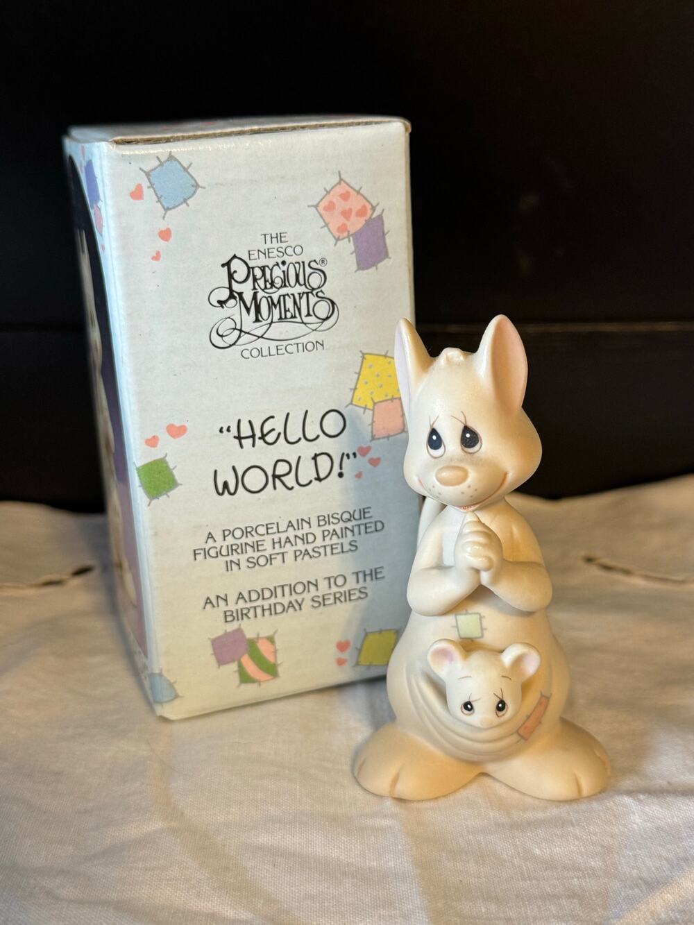 Vintage 1988 Precious Moments Birthday Series Hello World Figurine 521175